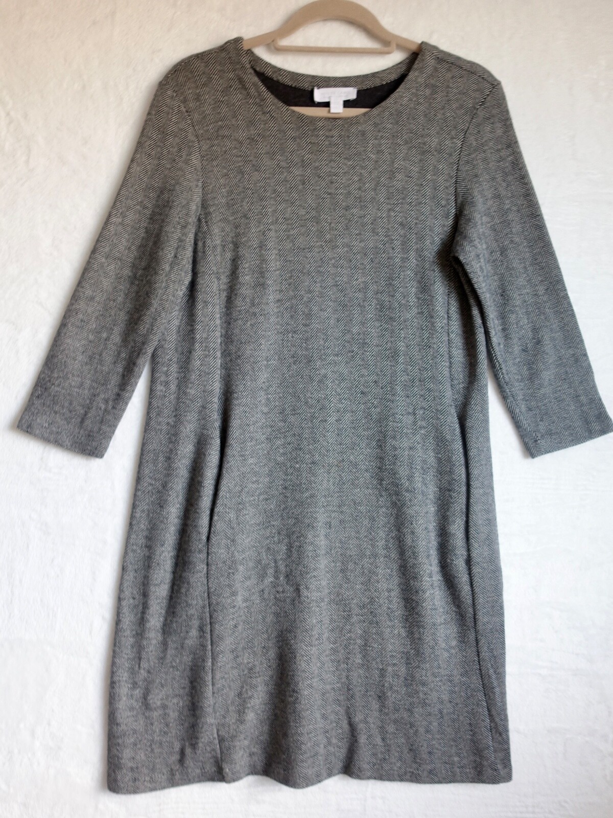 The White company dress size 12 winter casual wool mix shift knee length pockets eBay