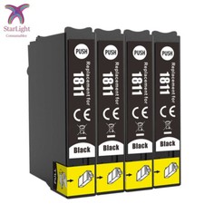 4 Black Ink Cartridge For Use in Epson  XP-102 XP-202 XP-205 XP-212 XP-215