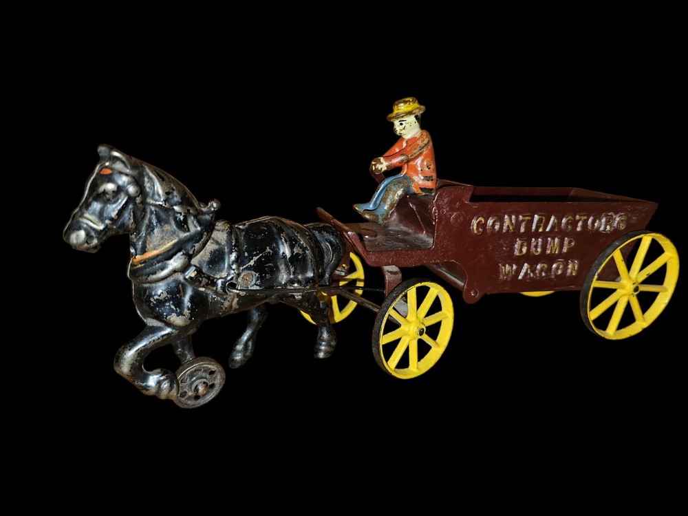 Cast Iron 1920s Arcade Contractors Dump Wagon