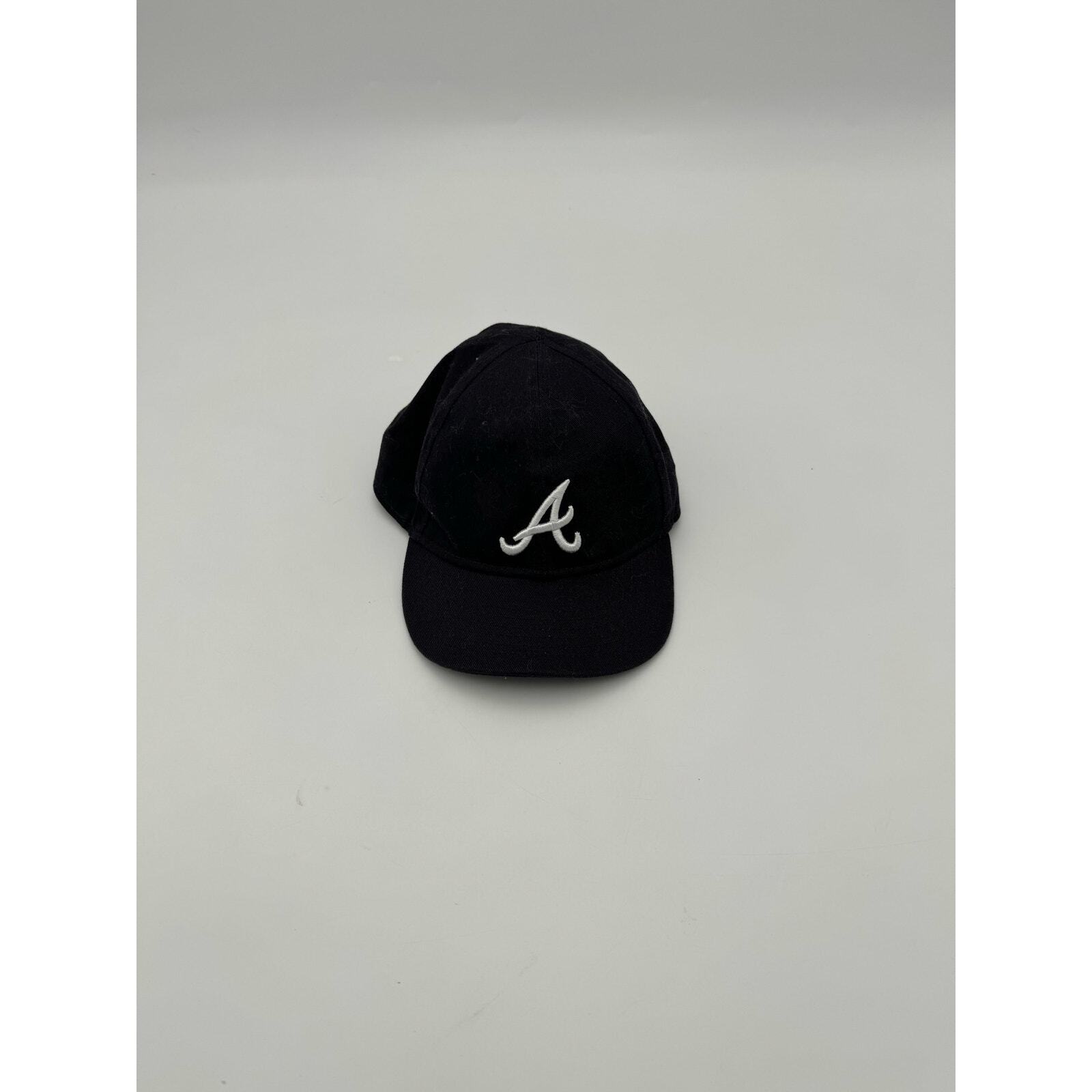 Vintage New Era Atlanta Braves '47 Brand Clean Up Black Hat White Logo Outdoor
