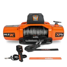 X-BULL Electric Winch 14500LBS 12V Synthetic Rope Towing Truck Trailer Orange
