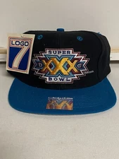 Vintage NFL Super Bowl 30 XXX AFC & NFC Logo 7 SnapBack Hat NWT