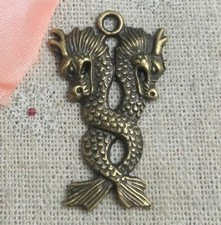 Free Ship 60 pcs Antique bronze dragon charms 35x22mm L-4911
