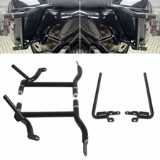 Rear Saddlebag Guard Crash Bar W/ Lower Support For Harley Touring FLH FLT 14-up