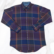 Vintage Chaps Ralph Lauren Men's Plaid Button Down Dress Shirt, Size M