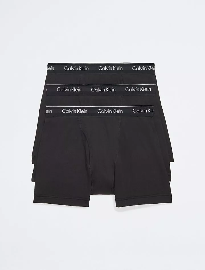 Calvin Klein Underwear Men Black CK NB4003 Cotton 3 Pack Boxer Briefs Size  XL