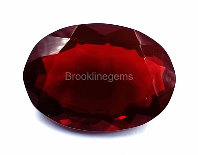 Lab Created Certified 147 Ct Oval Cut Transparent Red Topaz Loose Gemstone EUS