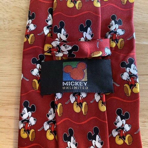 Disney Mickey Mouse Unlimited Silk Necktie Red - Picture 3 of 4