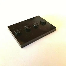 NEW LEGO | Minifigure Base Stand - Black 3x4 Tile w/ Studs (17836) Lot of 2 each