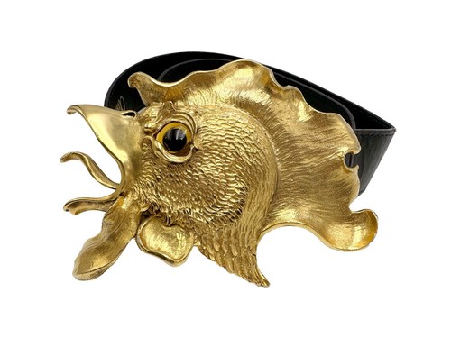 C. Ross 1980 Vintage Gold Dragon/ Reptile Belt Christopher Ross Gold Tone DRAGON Belt Buckle 1980 Vintage  main image 2