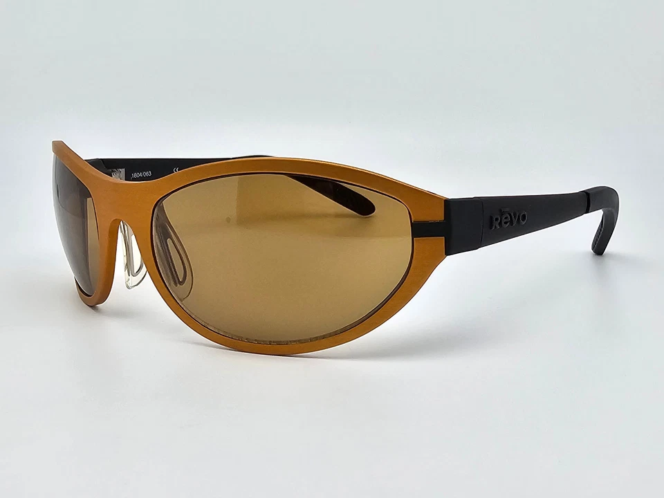 Gafas de sol Revo 1804/063 Icon marco negro cobre cepillado ámbar marrón lentes Francia Foto 3 de 4