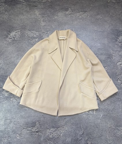 Mugler, Thierry Mugler giacca oversize beige vintage colletto drammatico made in Italy anni 90