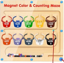 NEW Montessori Magnetic Color Number Counting Toy Wooden Puzzle Board 1 yrs