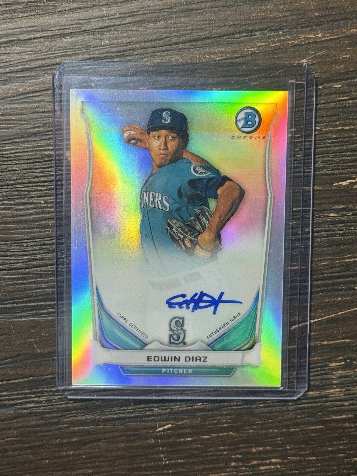 2014 Edwin Diaz Prospects Bowman Chrome ON CARD Auto Refractor /500🔥🔥📈INVEST 