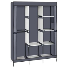 71" Portable Closet Wardrobe Clothes Rack Storage Organizer w/ Door Shelf Fabric