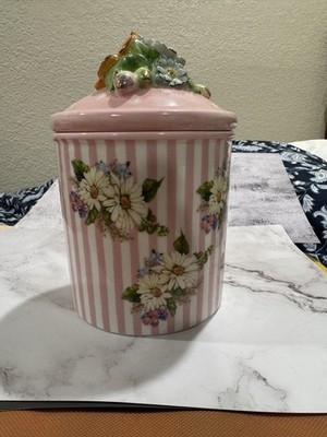 Mackenzie Childs Wildflower Canister Pink Small