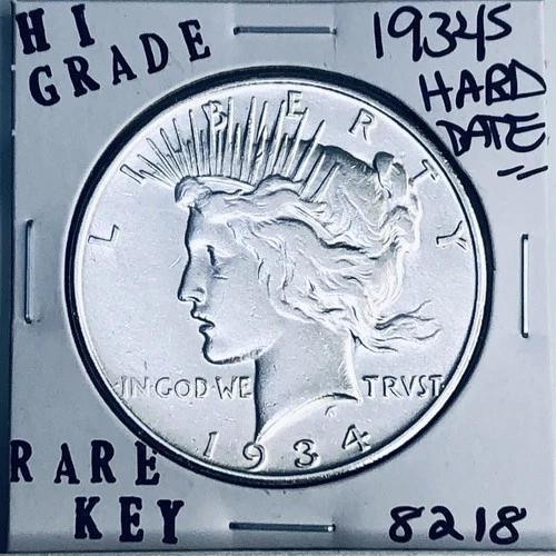 1934 S PEACE SILVER DOLLAR HI GRADE GENUINE U.S. MINT RARE KEY COIN 8218