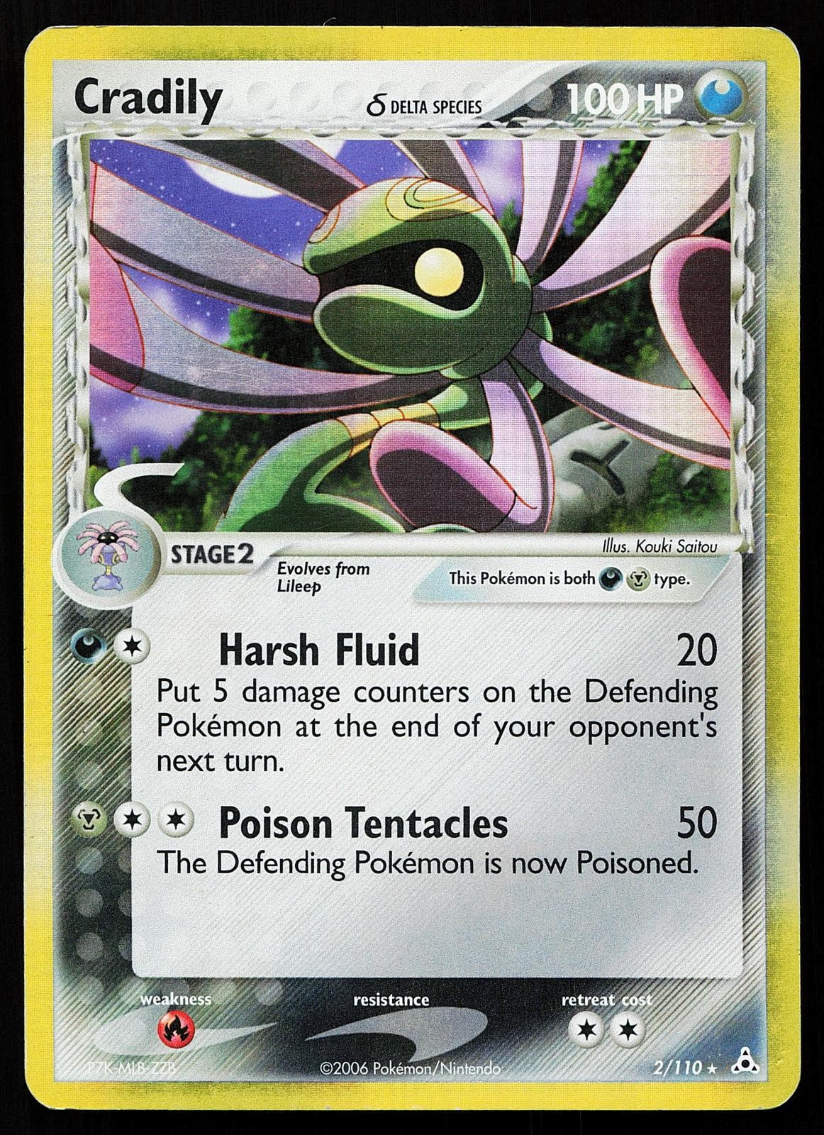 Cradily 2/110 Holo Rare Holon Phantoms Pokemon Card