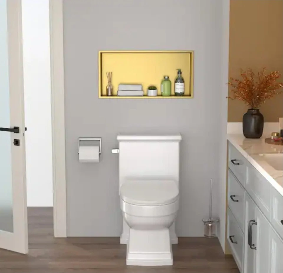 LORDEAR 24 in. W x 3,94 pulgadas. H x 12 pulgadas. Nicho de ducha de estante individual D en dorado Foto 2 de 4