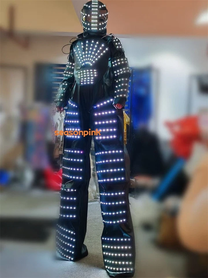LED Robot Zanco Brillante Ropa Traje DJ Bar Fiesta Show Juegos con disfraces Disfraz 7 Colores Foto 3 de 3