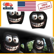 2pcs Cute Cartoon Eyes Car Seat Headrest Protectors - Universal Fit A-1 Pair 2pcs Cute Cartoon Eyes Car Seat Headrest Protectors - Universal Fit A-1 Pair