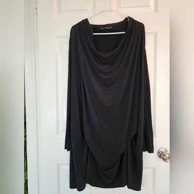 All Saints Black Long Sleeve Amei Dress Size Womens US 10 Draped Flowy