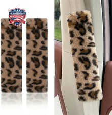 Leopard Print Seat Belt Cover Pad 2 PCS Cute Shoulder Pads