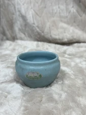 Rosemeade Pottery Small Hand Thrown Bowl Blue Sticker And Stamped