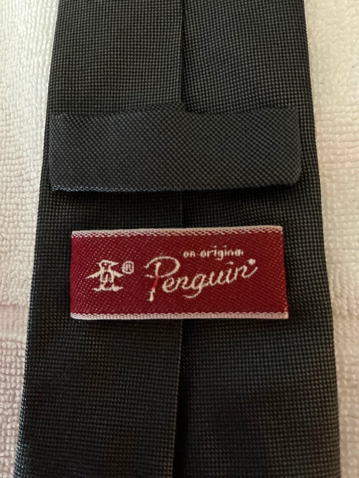 Penguin DARK GRAY Silk 2.75" W Skinny Tie - Image 2 of 4