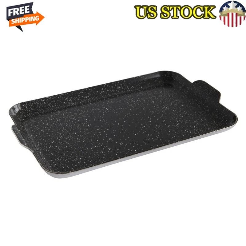 Mini Nonstick Griddle Lightweight Aluminum Camping Cooking Pancakes Eggs Gray
