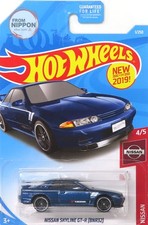 Mattel Hot Wheels Nissan Skyline GT-R BNR32 1/64 Nissan Blue Metallic FYB74