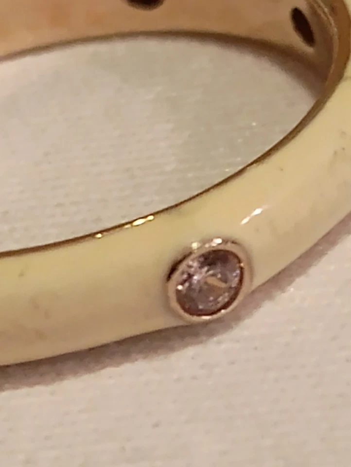 925 Sterling Silver China Hidalgo Gld Tne Enamel  Pink Cubic Zrconia Ring Size 7 - Image 2 of 4