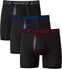 Hanes Men Total Support Pouch Boxer Briefs, X-Temp Cooling, Moisture-Wick