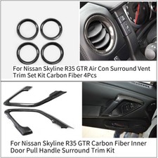 For Skyline R35 GTR Inner Door Pull Handle Surround/Air Con Surround Carbon 