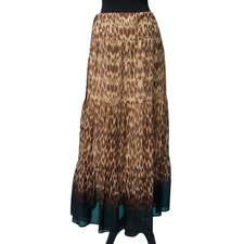 Cache Silk Animal Evening Day Skirt Boho Hippie Lined Drawstring New 138 NWT 4