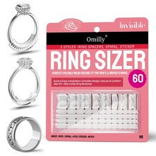 Ring Sizer Adjuster for Loose Rings, 60 Piece Set with 3 Styles Spiral Coils...