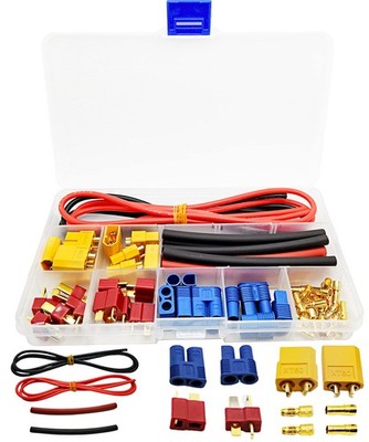 T-Plug XT60 EC3 Male and Female Adapter Connectors with Heat Shrink Tube and ...