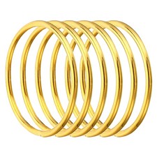 6Pcs Metal Dream Catcher Rings,Round Floral Wreath Gold Tone,3"