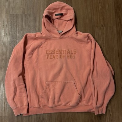 AUTHENTIC Fear Of God Essentials Salmon Sweatsuit Hoodie & Sweatpants Size XXL