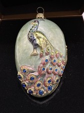 Ornamento uovo di pavone Jay Strongwater