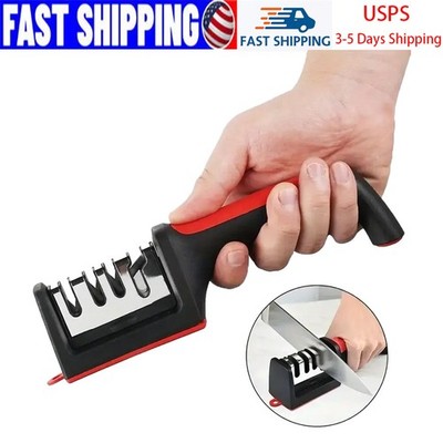 Professional 4 Stage Diamond Ceramic Steel Kitchen Knife Sharpener for Home