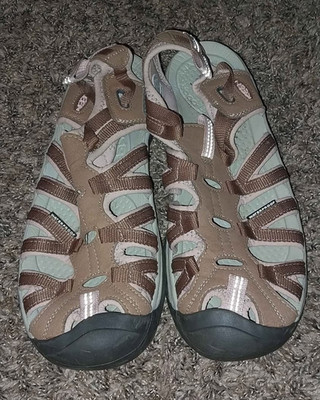KEEN Women s Pink Strappy Sport Sandals Sz 10 Hook & Loop Ankle Strap Rubber