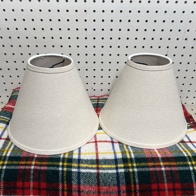 Two Lamp Shades Beige/ Cream Colored 9 5/8 X 7 farmhouse Hubbardton Forge