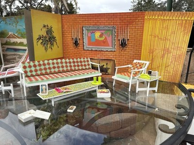 Vintage Barbie Go Together Furniture Gift Set With Rare Backdrops 1969 s