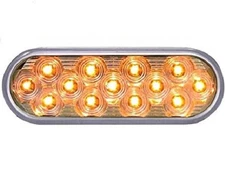 Trux Accessorries Oval Mirror LED Stop/Tail/Turn Light - Clear Amber