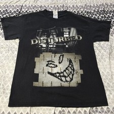 Vintage Disturbed Medium T-Shirt Y2K Heavy Metal Rock Concert Band T US Tour