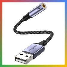 USB to 3.5mm Jack Audio Adapter External Stereo Sound Card