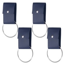 4Pcs Kitchen Towel Holder with Loop Leather Dish Towel Holder Dark Blue