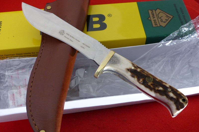 Puma SGB stainless 10" Buffalo Hunter full tang stag fixed blade knife MIB
