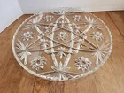 Vintage 13½” ANCHOR HOCKING Star of David Prescut Clear Round Glass Platter/Tray